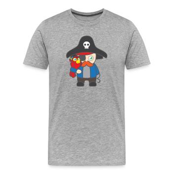Motif pour enfants Shirtmotiv Pirate chemise pirate avec ara - T-shirt bio Premium Homme - gris chiné - Devant - Damien (186cm)