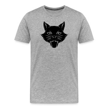 Chat chaton miaou chat domestique oeil de chat - T-shirt bio Premium Homme - gris chiné - Devant - Damien (186cm)