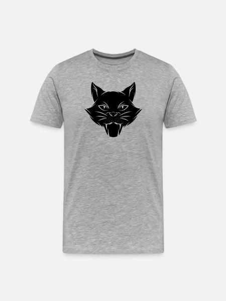 Cat kitten meow domestic cat cat eye cat dam - Men's Premium Organic T-Shirt - heather grey