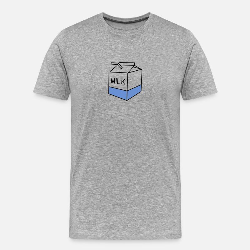 Milch - Männer Premium Bio T-Shirt - Grau meliert