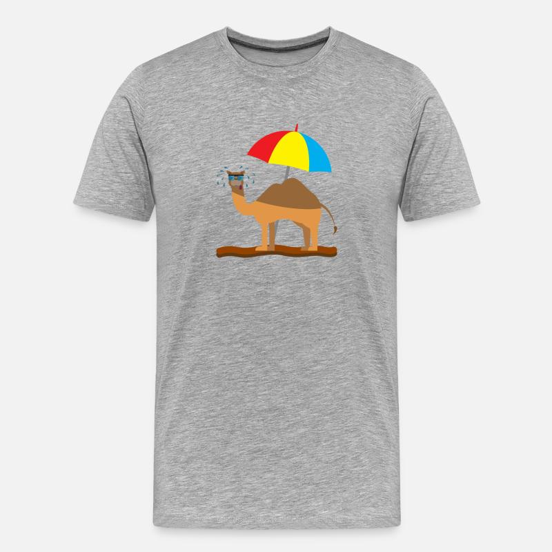 Kindershirt Kamel Kindermotiv schwitzendes Kamel - Männer Premium Bio T-Shirt - Grau meliert