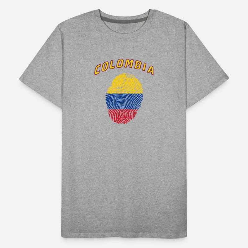 Colombie Empreinte digitale / Cadeau drapeau T-shirt bio Premium Homme
