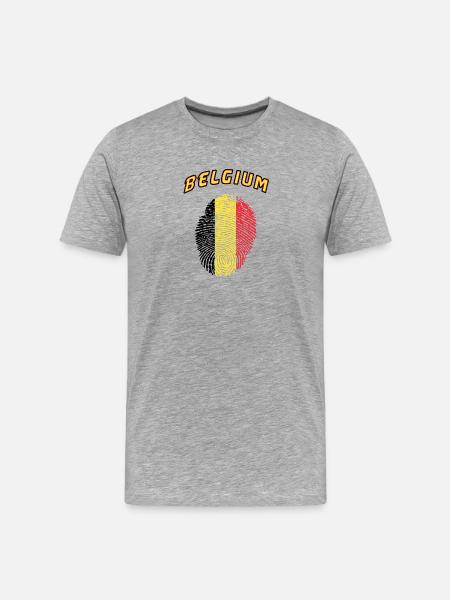 Belgium fingerprint / gift flag - Men's Premium Organic T-Shirt - heather grey