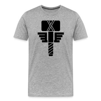 Thor - Men's Premium Organic T-Shirt - heather grey - Front - Damien (186cm)