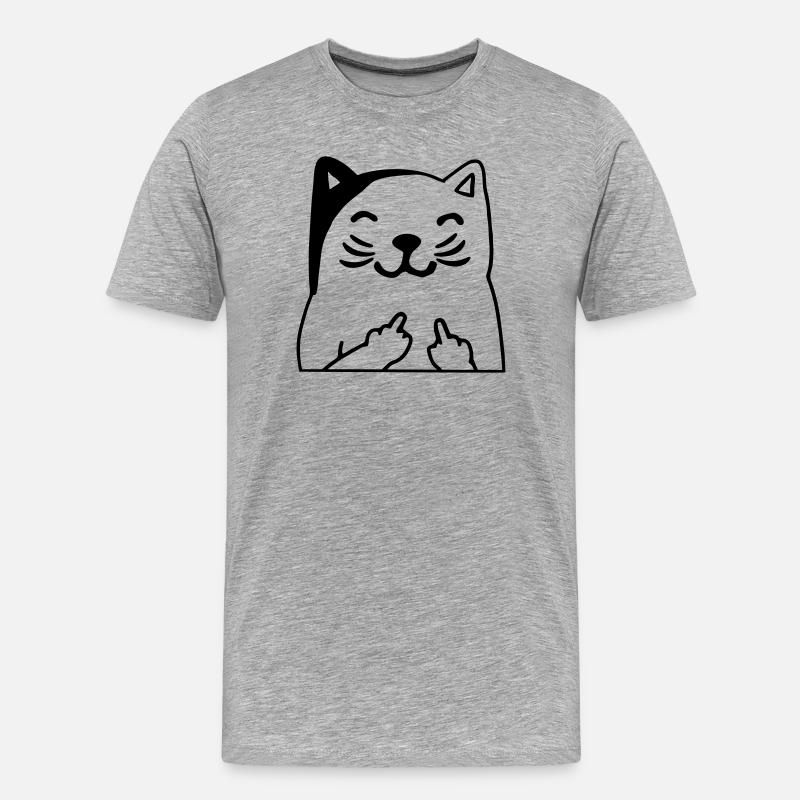 Du kannst mich mal Katze - Männer Premium Bio T-Shirt - Grau meliert