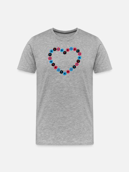 Heart of flowers - Men's Premium Organic T-Shirt - heather grey