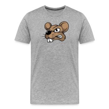 Souris souris mousi petites souris rat rongeur - T-shirt bio Premium Homme - gris chiné - Devant - Damien (186cm)