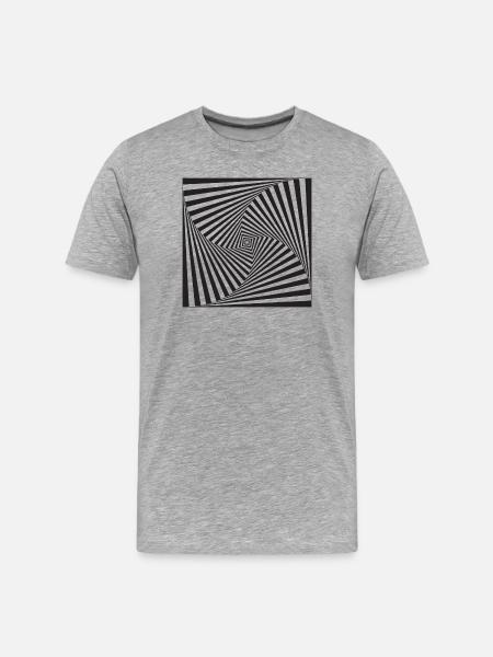 Black Vortex Tunnel Pattern - Men's Premium Organic T-Shirt - heather grey