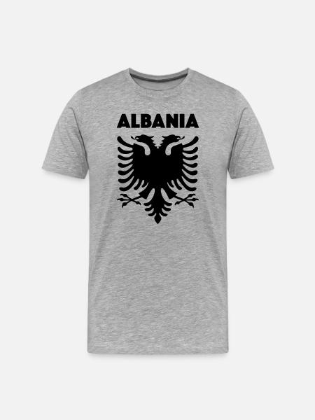 Albania black - Men's Premium Organic T-Shirt - heather grey