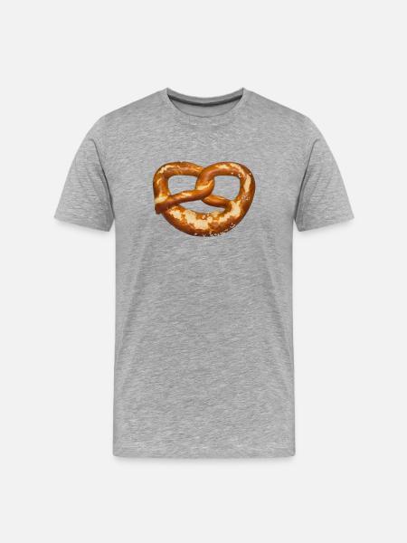 Bavarian Pretzel - Men's Premium Organic T-Shirt - heather grey