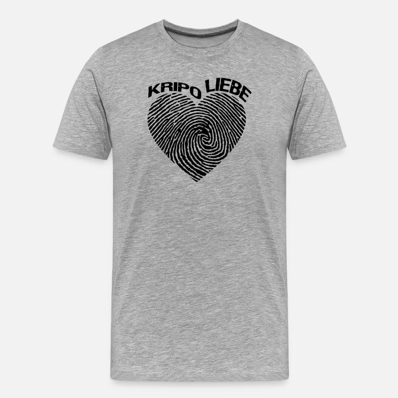 Kripo Liebe Kriminalpolizei Polizei Polizist Fun - Männer Premium Bio T-Shirt - Grau meliert