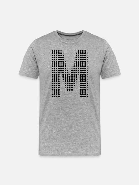 M letter dots initial letter gift - Men's Premium Organic T-Shirt - heather grey