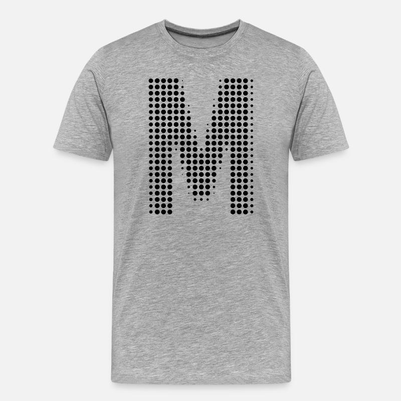 M letter dots initial letter gift - Men's Premium Organic T-Shirt - heather grey
