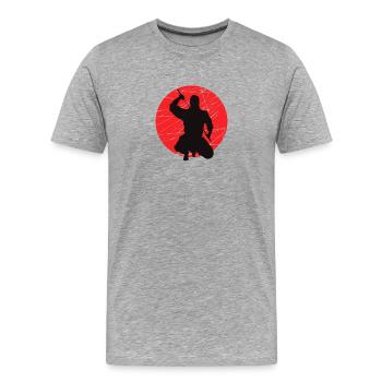 ninja - T-shirt bio Premium Homme - gris chiné - Devant - Damien (186cm)