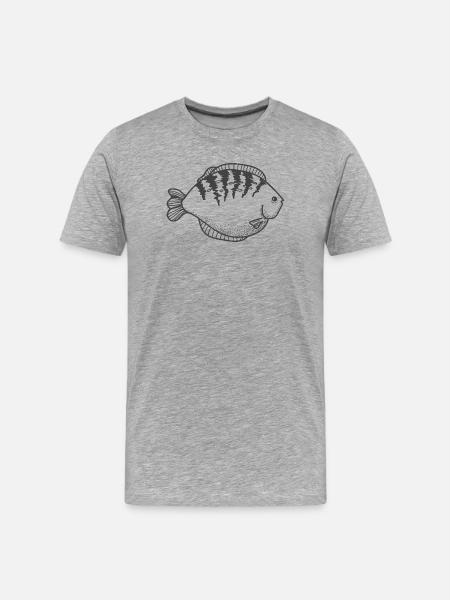 Spiralfisch mit Dorsalstreifen - Männer Premium Bio T-Shirt - Grau meliert