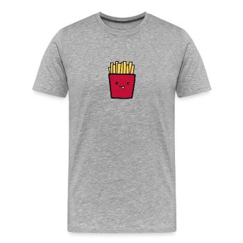 French fries - Men's Premium Organic T-Shirt - heather grey - Front - Damien (186cm)