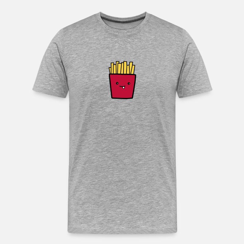 Pommes - Männer Premium Bio T-Shirt - Grau meliert