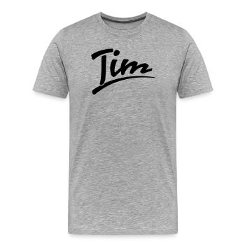 Tim - Männer Premium Bio T-Shirt - Grau meliert - Vorne - Damien (186cm)