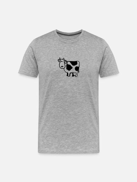 Kuh - Männer Premium Bio T-Shirt - Grau meliert