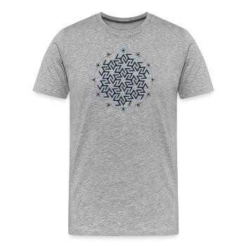 Antahkarana, Sacred Geometry - Men's Premium Organic T-Shirt - heather grey - Front - Damien (186cm)