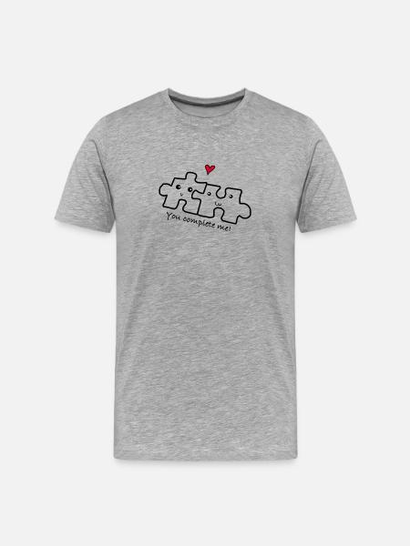 Love relationship couple - Men's Premium Organic T-Shirt - heather grey