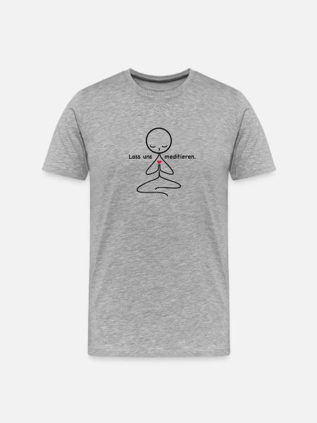 meditation - Men's Premium Organic T-Shirt - heather grey