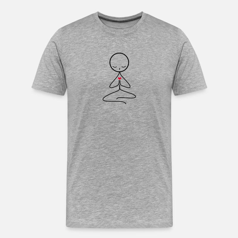 Meditation - Männer Premium Bio T-Shirt - Grau meliert