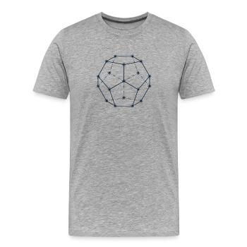 Motif géométrique de constellation - T-shirt bio Premium Homme - gris chiné - Devant - Damien (186cm)
