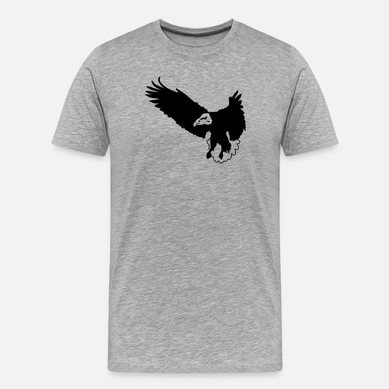 Adler - Männer Premium Bio T-Shirt - Grau meliert