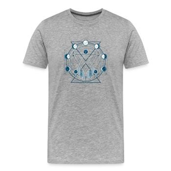 géométrie - T-shirt bio Premium Homme - gris chiné - Devant - Damien (186cm)