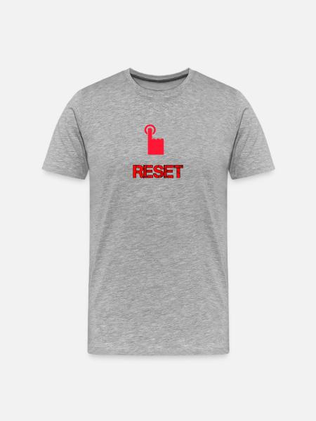 Restart button - Men's Premium Organic T-Shirt - heather grey