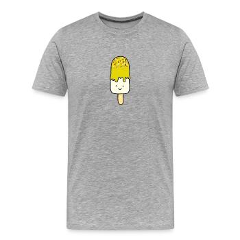 Crème glacée crème glacée - T-shirt bio Premium Homme - gris chiné - Devant - Damien (186cm)