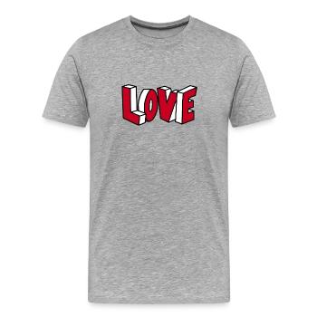 Amour amour - T-shirt bio Premium Homme - gris chiné - Devant - Damien (186cm)