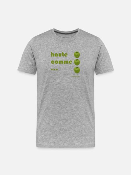 high as 3 apples - Men's Premium Organic T-Shirt - heather grey