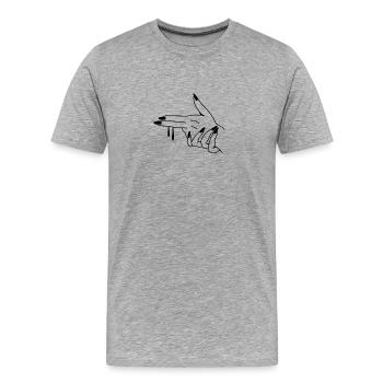 Arme à la main arme à la mode tendance - T-shirt bio Premium Homme - gris chiné - Devant - Damien (186cm)