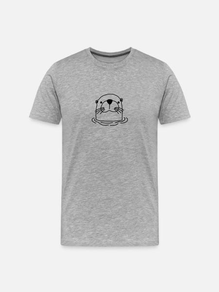 Biber Otter Waldbewohner Waldtier - Männer Premium Bio T-Shirt - Grau meliert