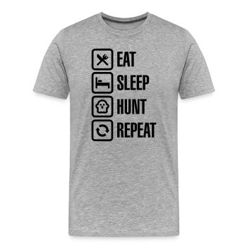 Eat Schlaf Geisterjagd / Jagd wiederholen Ghosthunter - Männer Premium Bio T-Shirt - Grau meliert - Vorne - Damien (186cm)