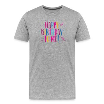 Félicitations pour mon anniversaire! - T-shirt bio Premium Homme - gris chiné - Devant - Damien (186cm)