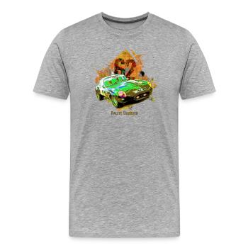 Rally Classico62 - Men's Premium Organic T-Shirt - heather grey - Front - Damien (186cm)