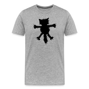 Katze krallt sich fest - Männer Premium Bio T-Shirt - Grau meliert - Vorne - Damien (186cm)
