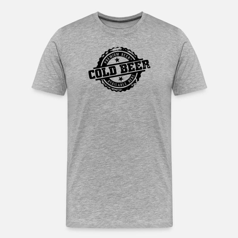 kaltes Bier - Männer Premium Bio T-Shirt - Grau meliert