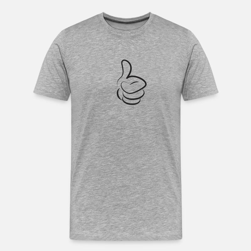 Daumen hoch! - Männer Premium Bio T-Shirt - Grau meliert