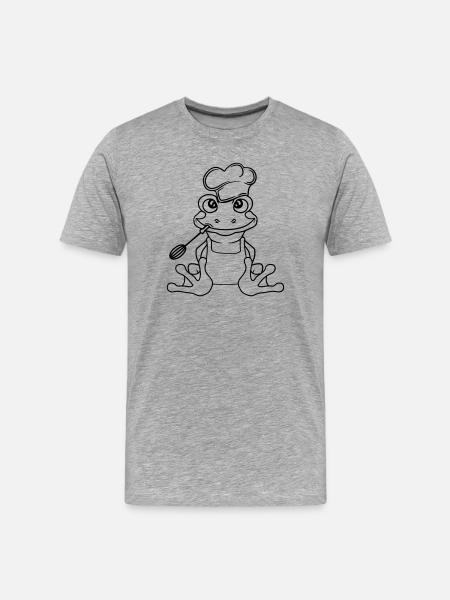 cuisinier chef cuisinier cuisine délicieuse manger épices gril - T-shirt bio Premium Homme - gris chiné