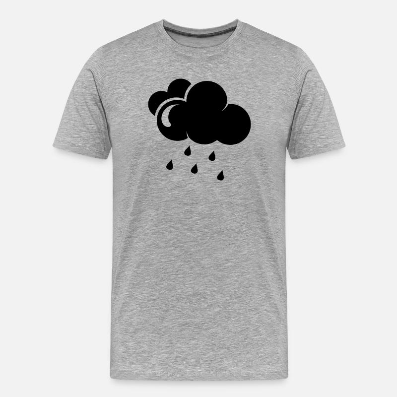 Wolke mit Regentropfen - Männer Premium Bio T-Shirt - Grau meliert