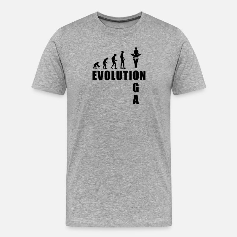 EVOLUTION Yoga Meditation Geschenk - Männer Premium Bio T-Shirt - Grau meliert