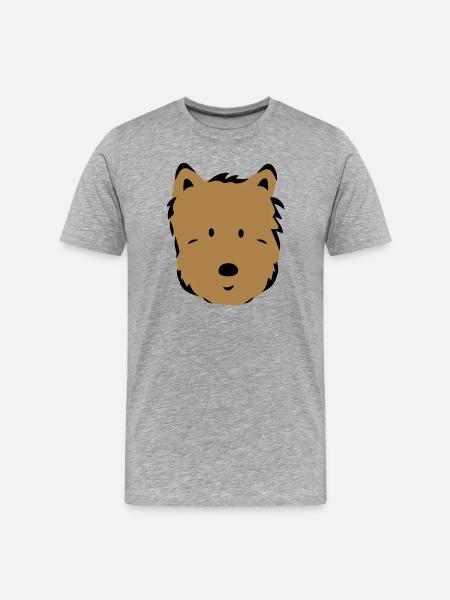 dog - Men's Premium Organic T-Shirt - heather grey