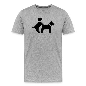 Fickende Hunde - Männer Premium Bio T-Shirt - Grau meliert - Vorne - Damien (186cm)