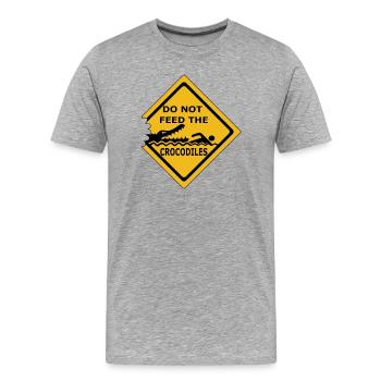 Alerte Crocodiles Ne Pas Nourrir - T-shirt bio Premium Homme - gris chiné - Devant - Damien (186cm)