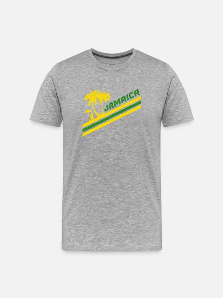 Jamaica Palms / Gift Caribbean - Men's Premium Organic T-Shirt - heather grey