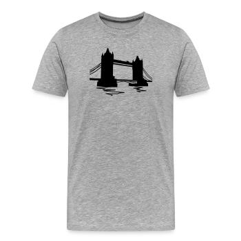 Tower bridge London - Männer Premium Bio T-Shirt - Grau meliert - Vorne - Damien (186cm)
